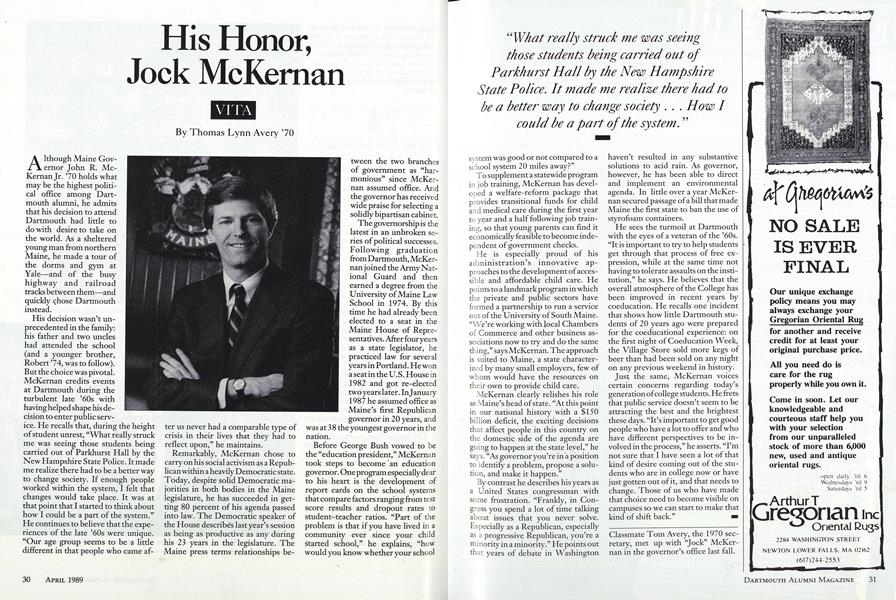 His Honor, Jock McKernan