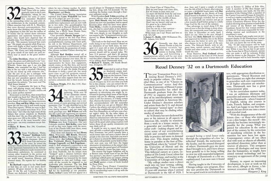 Reuel Denney '32 on a Dartmouth Education