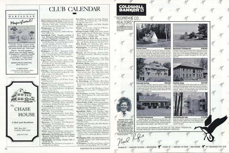 CLUB CALENDAR