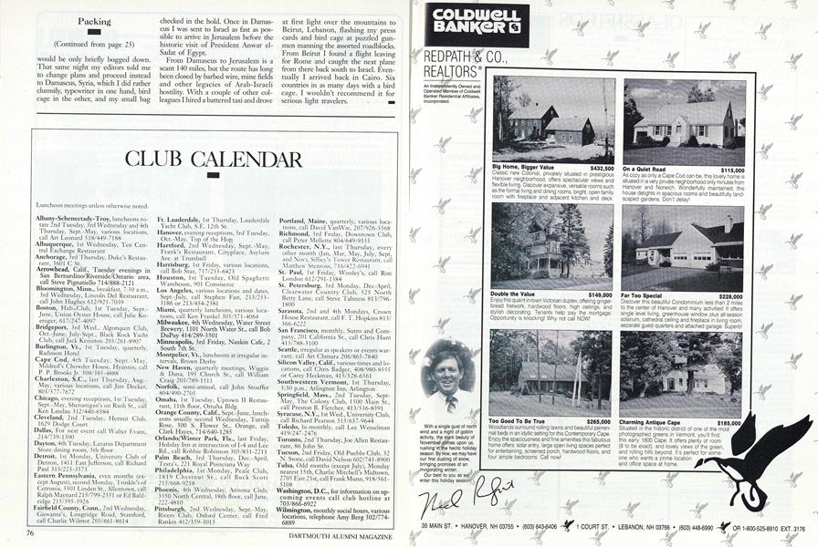 CLUB CALENDAR