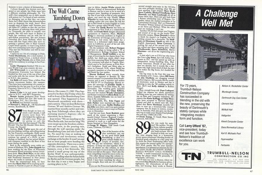 The Tumbling Down Dartmouth Alumni Magazine MAY 1990