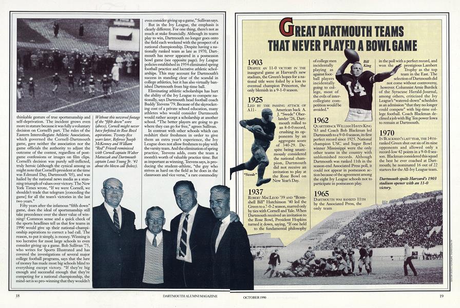 GREAT DARTMOUTH TEAMS THAT NEVER PLAYED A BOWL GAME