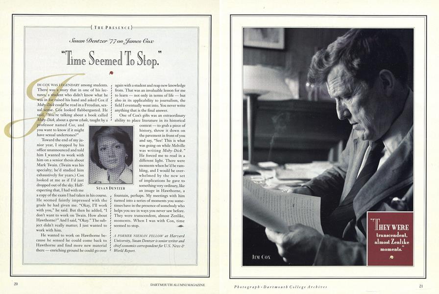 Susan Dentzer '77 on James Cox