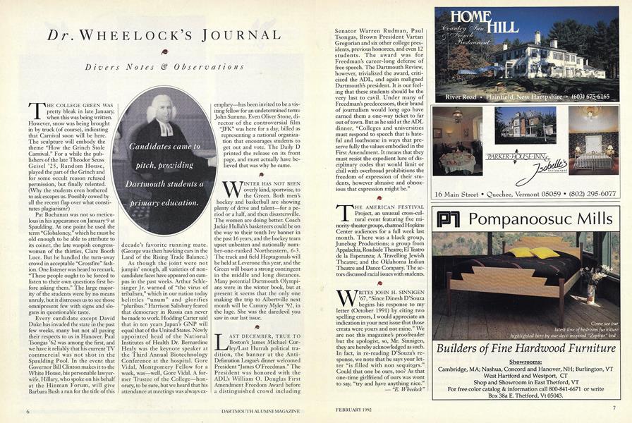 Dr. Wheelock's Journal