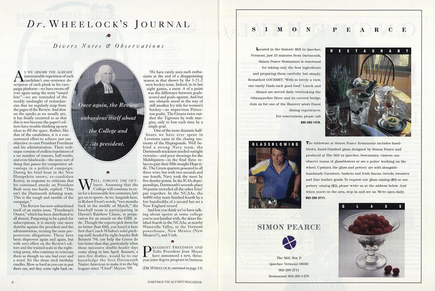 Dr. Wheelock's Journal