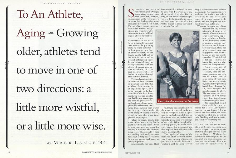 To An Athlete, Aging