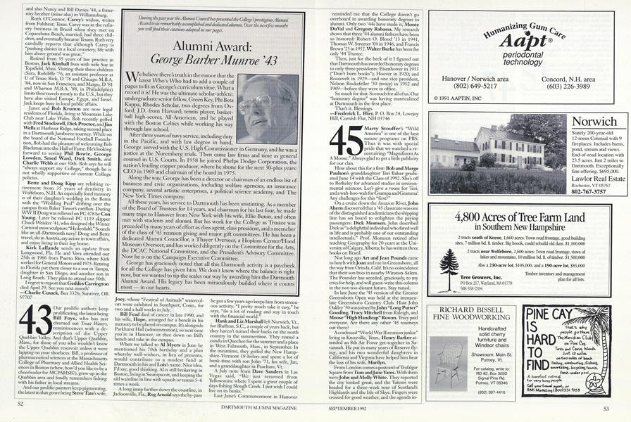 Alumni Award: George Barber Munroe '43