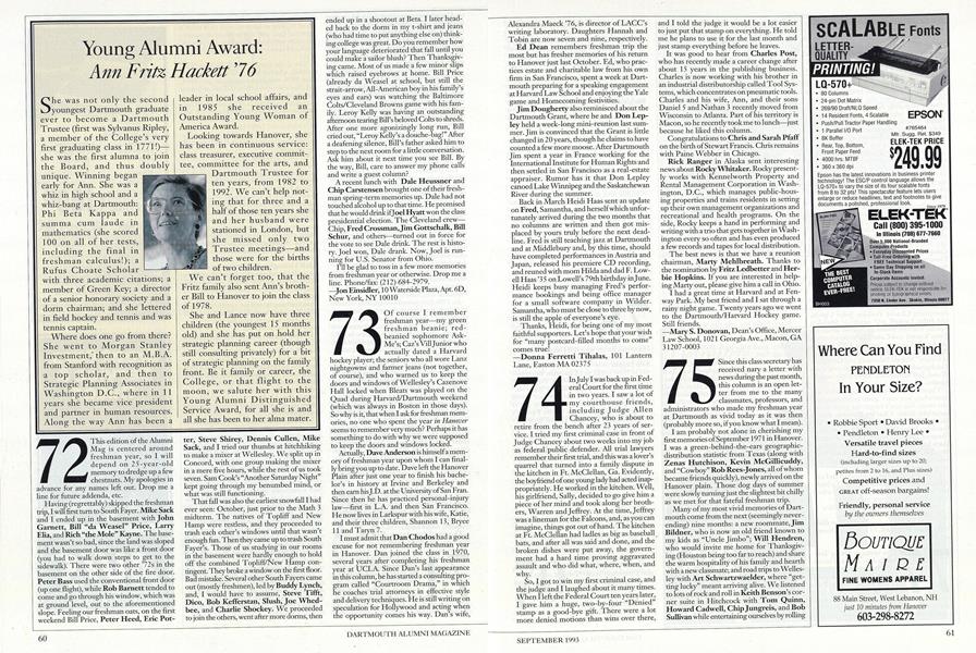 Young Alumni Award: Ann Fritz Hackett '76