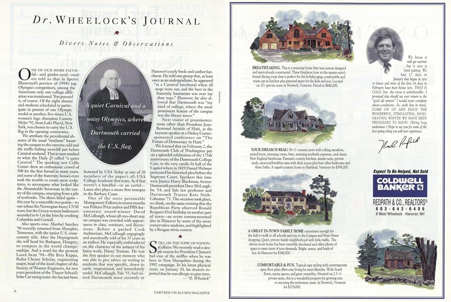 Dr. Wheelock's Journal