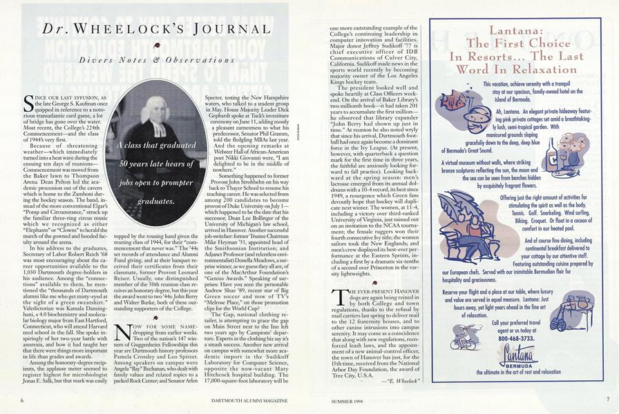Dr. Wheelock's Journal