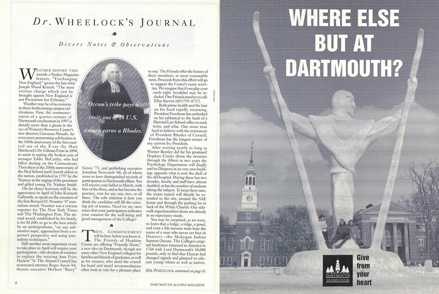 Dr. Wheelock's Journal