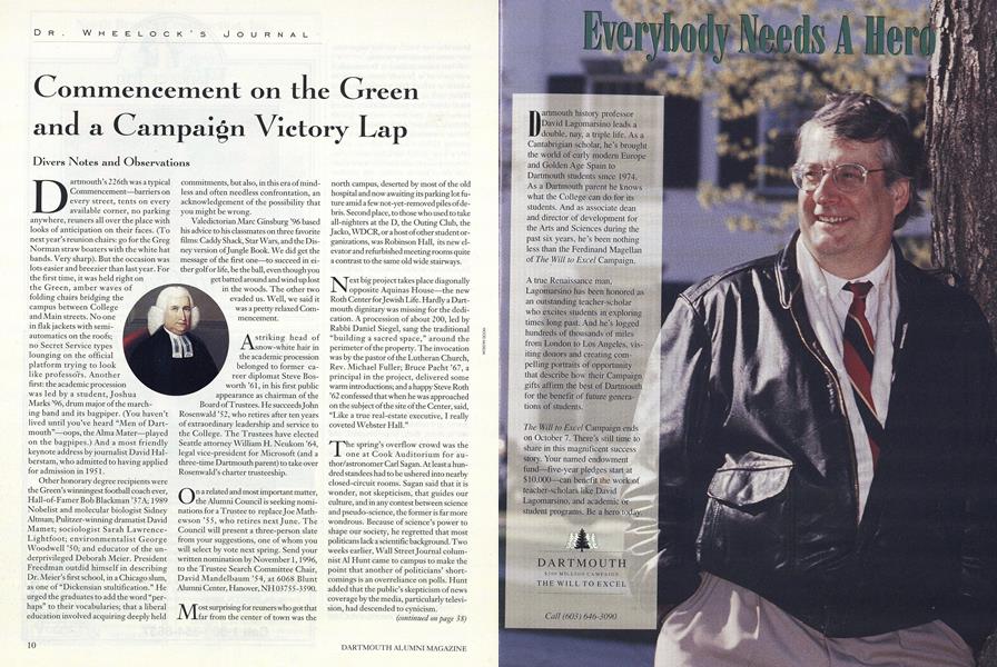 Commencement on the Green and a Campaign Victory Lap