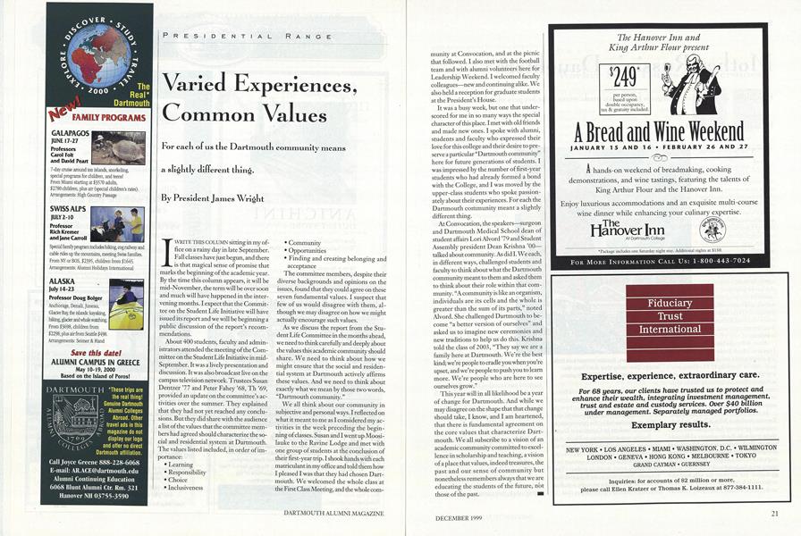 Varied Experiences, Common \alues