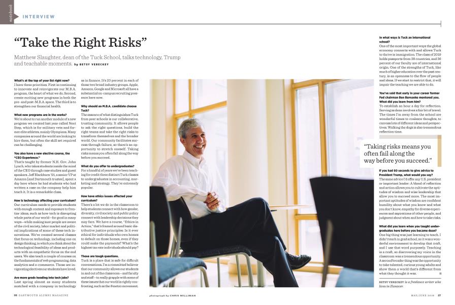 “Take the Right Risks”