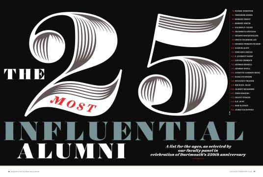 The 25 Most Influential Alumni - JANUARY | FEBRUARY | Dartmouth Alumni Magazine